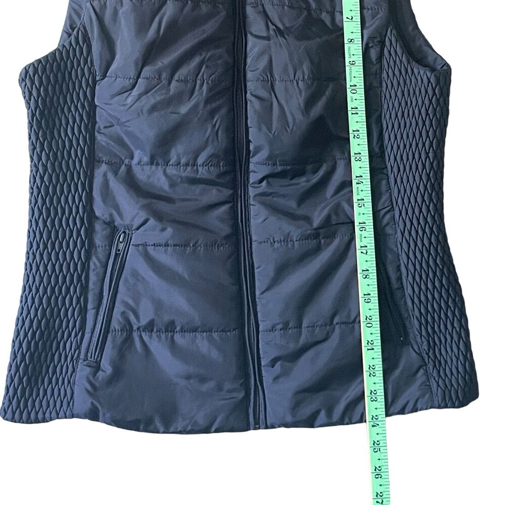 Liz Claiborne Puff Vest Top Women's Blue Zip Pockets Sleeveless Top SZ/M - Picture 11 of 11